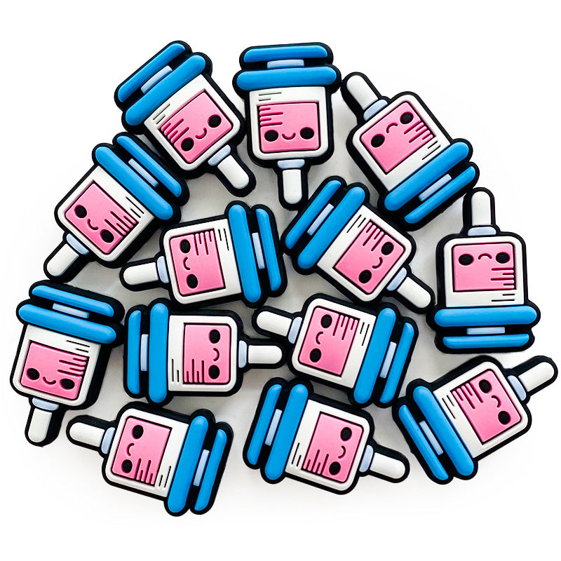 Wholesale 10pcs Cartoon Syringe Food Grade Silicone Beads